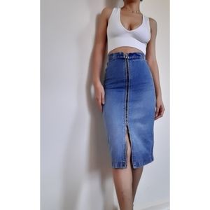 Vintage denim Pencil Skirt